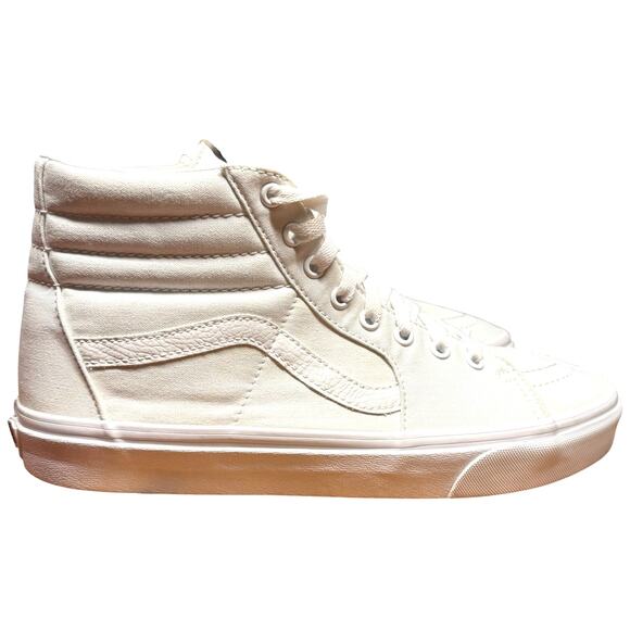 VANS Sk8-Hi Men's 10/W11.5 True White Sneakers Leather Cuff Canvas Skate Shoes - Picture 15 of 16